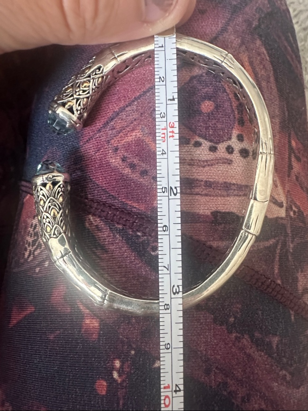 Samuel B Blue Topaz Hinged Bracelet View 4